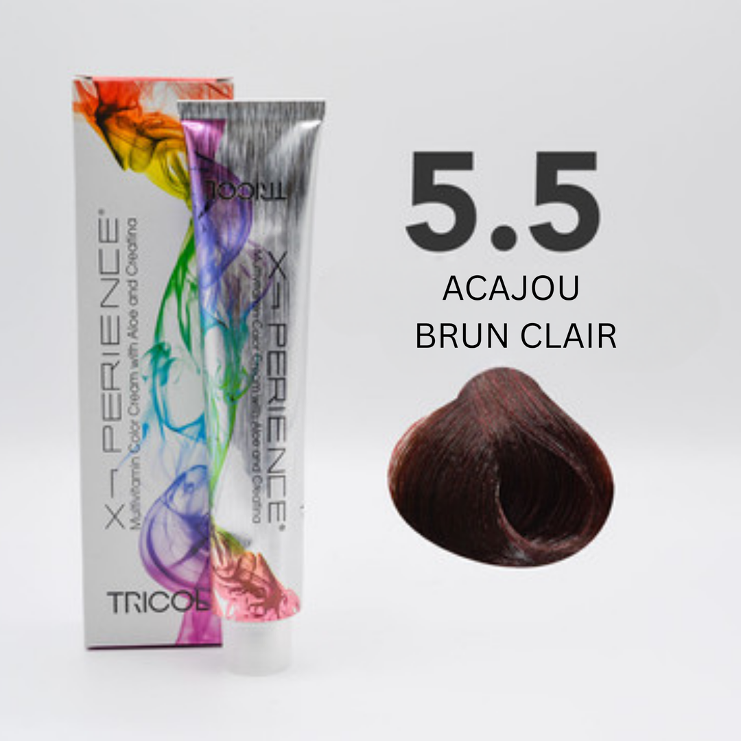 Tricol Xperience - Coloration Permanente - 5.5 - ACAJOU BRUN CLAIR - 100 ml