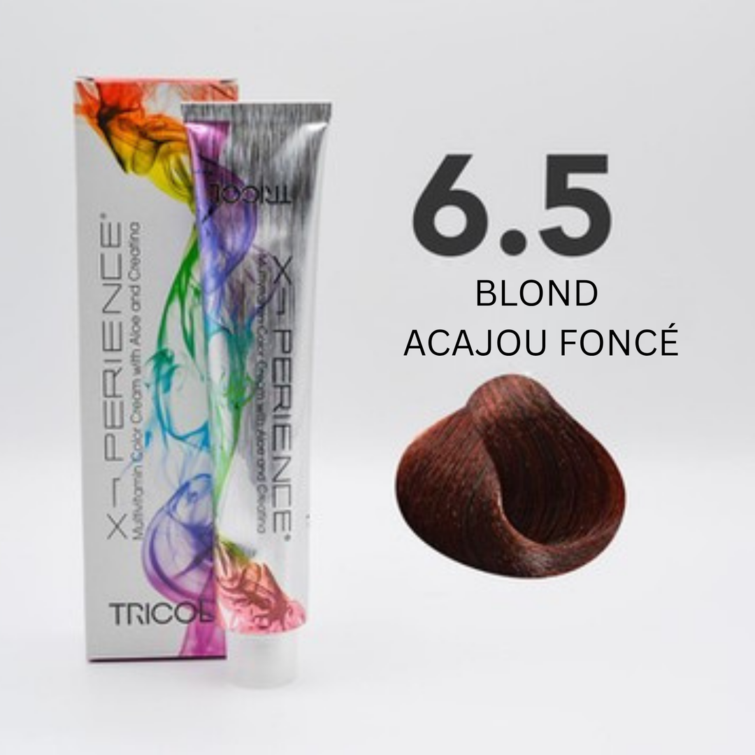 Tricol Xperience - Coloration Permanente - 6.5 - BLOND ACAJOU FONCÉ - 100 ml