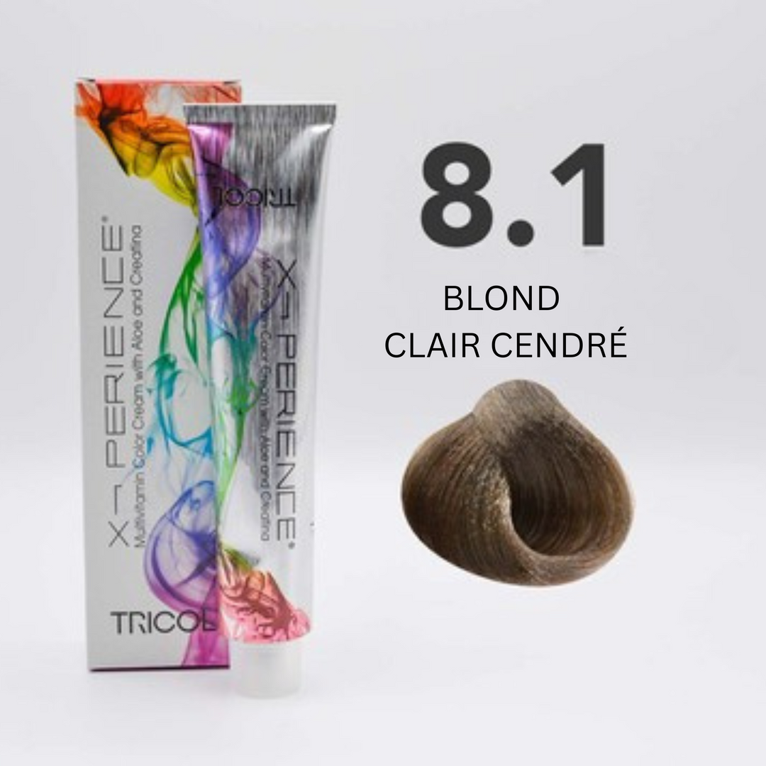 Tricol Xperience - Coloration Permanente - 8.1 - BLOND CLAIR CENDRÉ - 100 ml