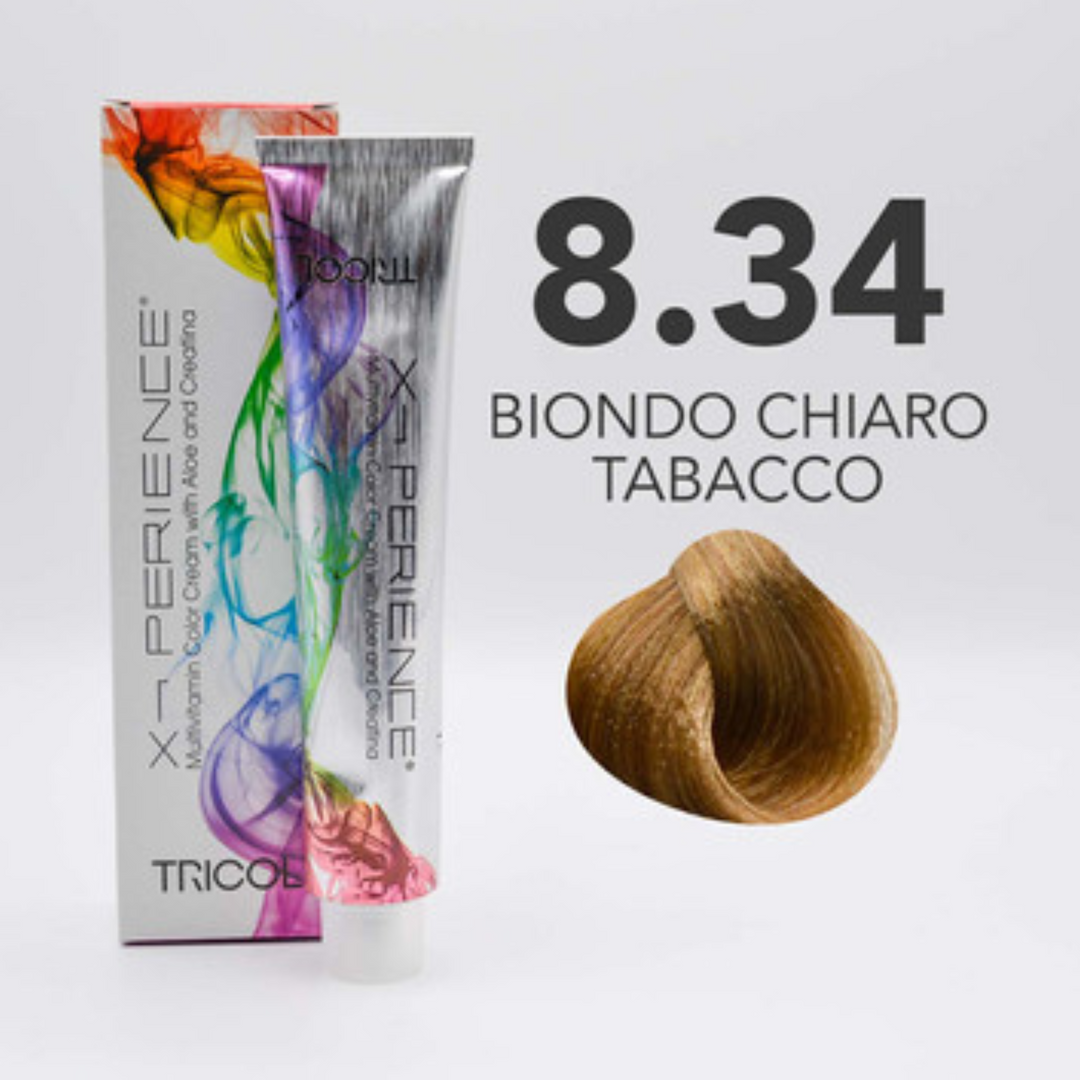 Tricol Xperience - Coloration Permanente - 8.34 - BLOND TABAC CLAIR - 100 ml