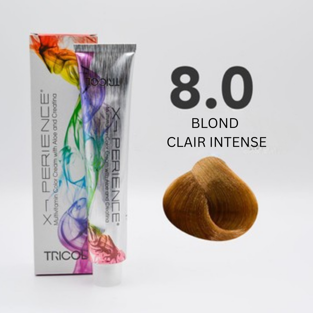 Tricol Xperience - Coloration Permanente - 8.0 - BLOND CLAIR INTENSE - 100 ml