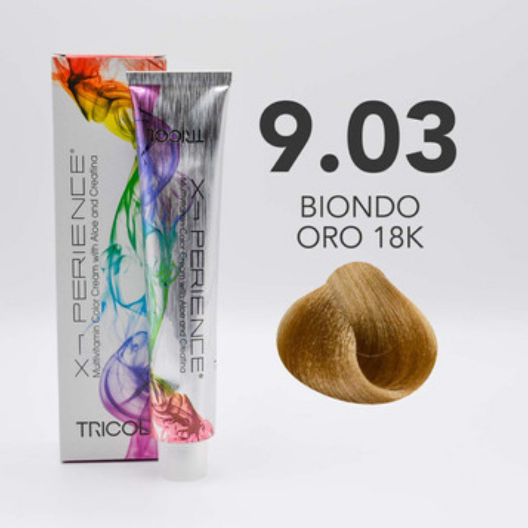 Tricol Xperience - Coloration Permanente - 9.03 - BLOND DORÉ 18K - 100 ml