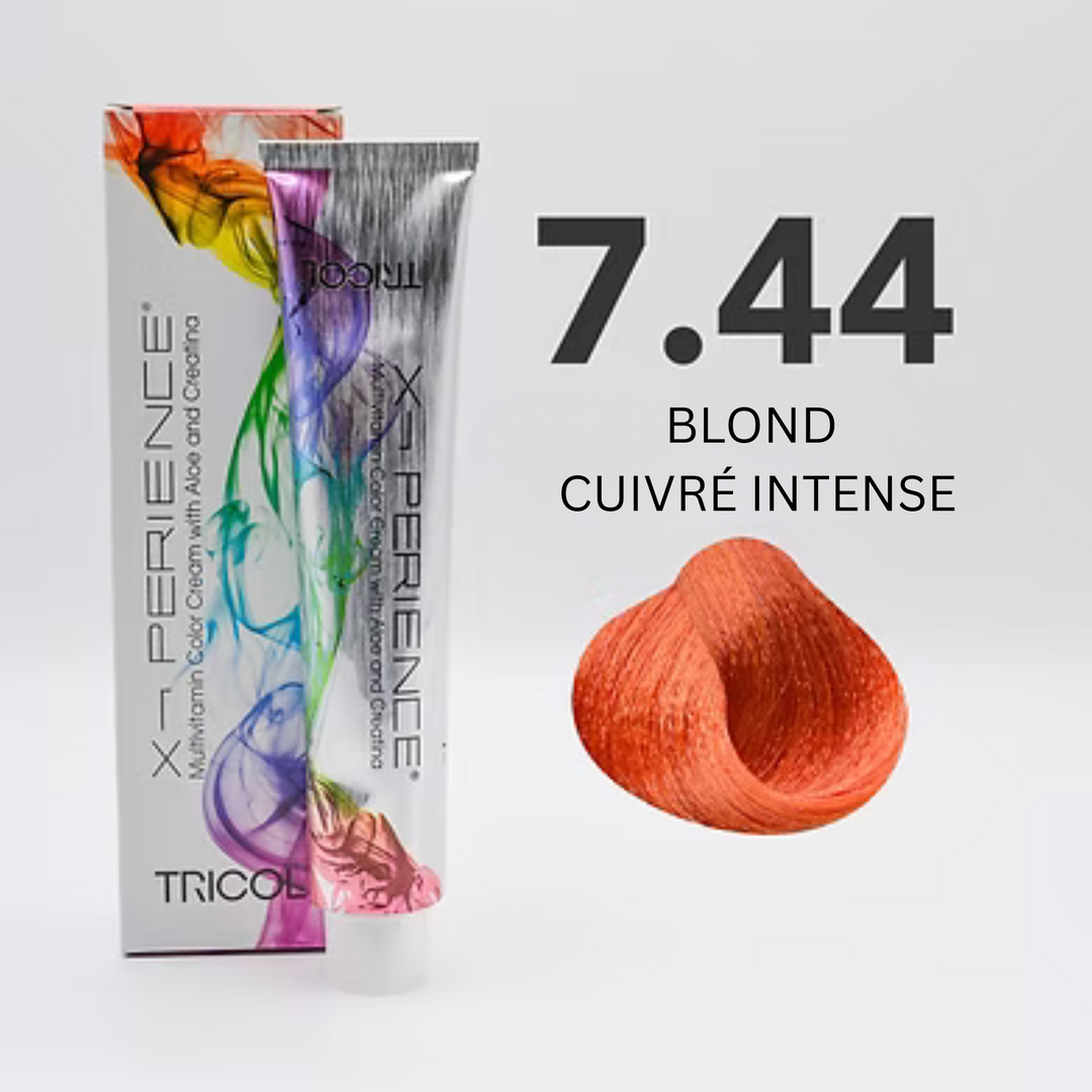 Tricol Xperience - Coloration Permanente - 7.44 - BLOND CUIVRÉ INTENSE - 100 ml