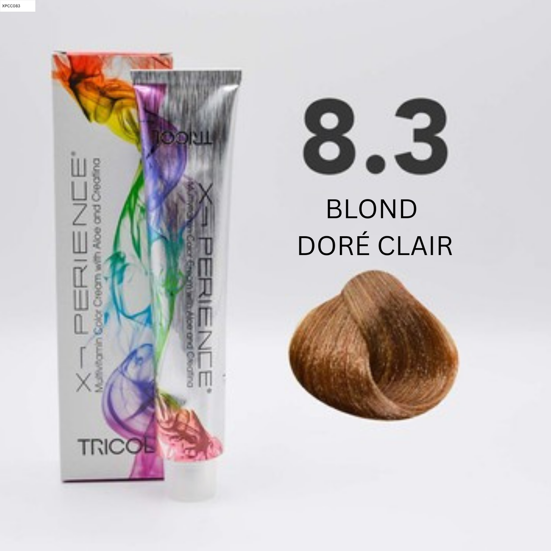 Tricol Xperience - Coloration Permanente - 8.3 - BLOND DORÉ CLAIR - 100 ml