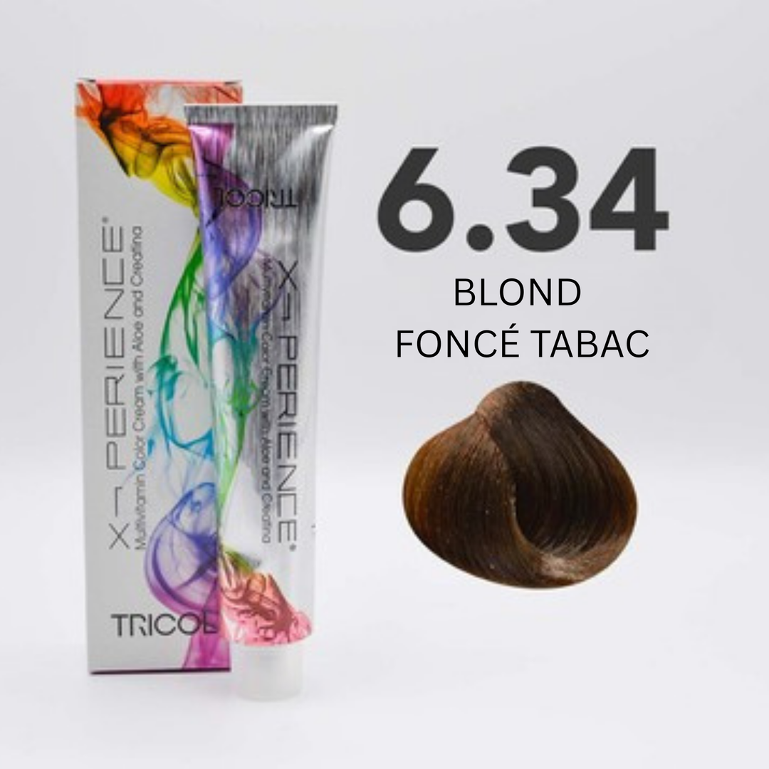 Tricol Xperience - Coloration Permanente - 6.34 - BLOND FONCÉ TABAC - 100 ml