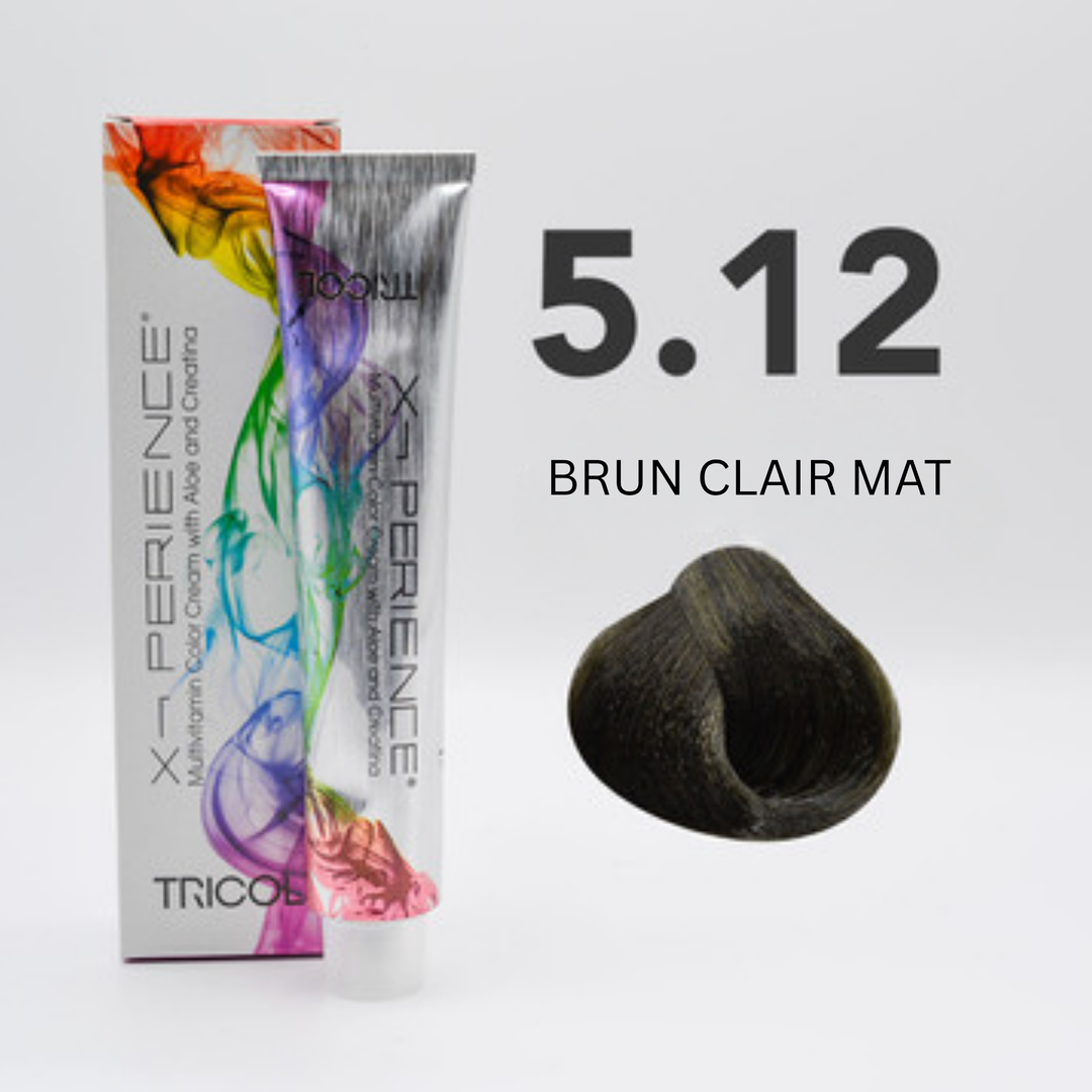Tricol Xperience - Coloration Permanente - 5.12 - BRUN CLAIR MAT - 100 ml