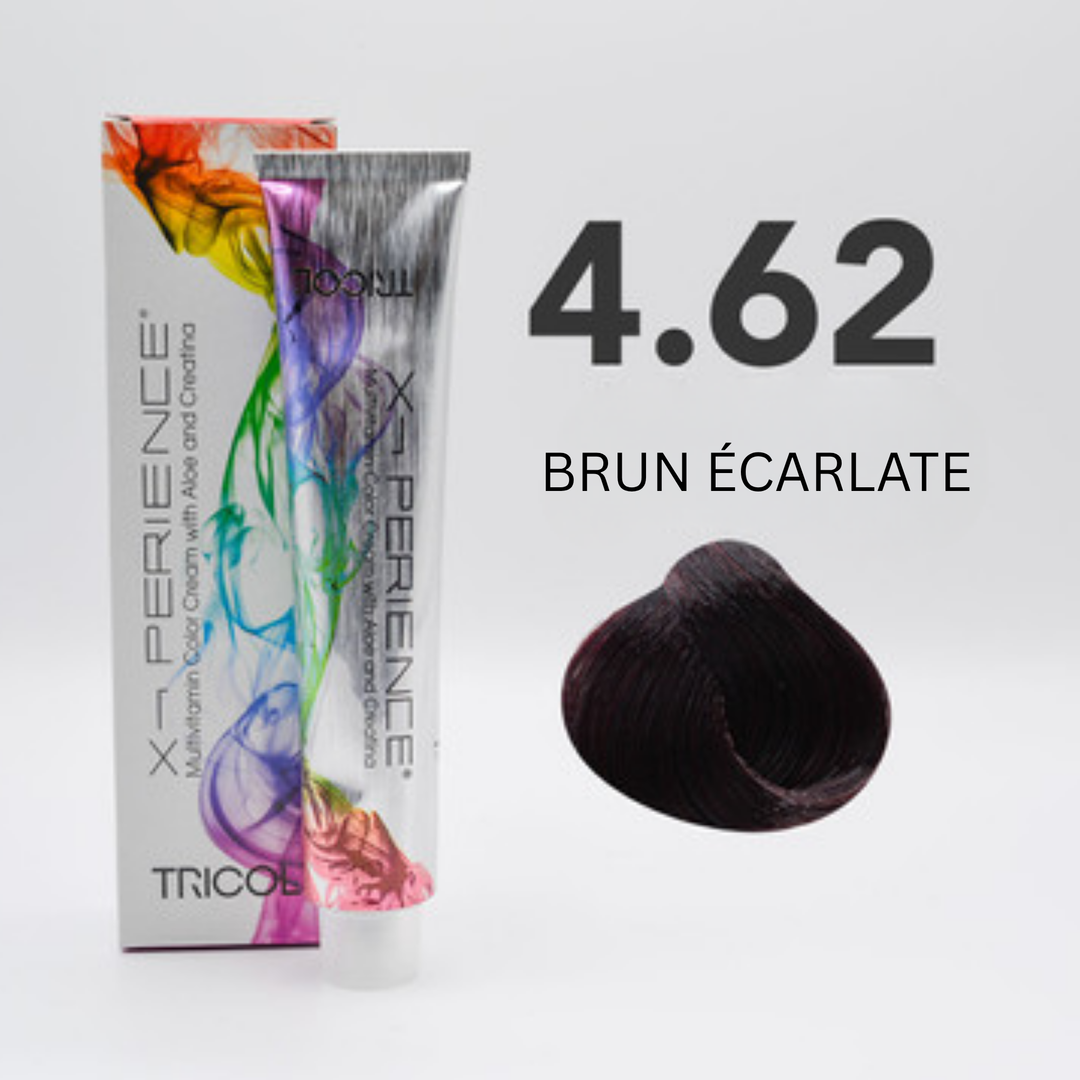 Tricol Xperience - Coloration Permanente - 4.62 - BRUN ÉCARLATE - 100 ml