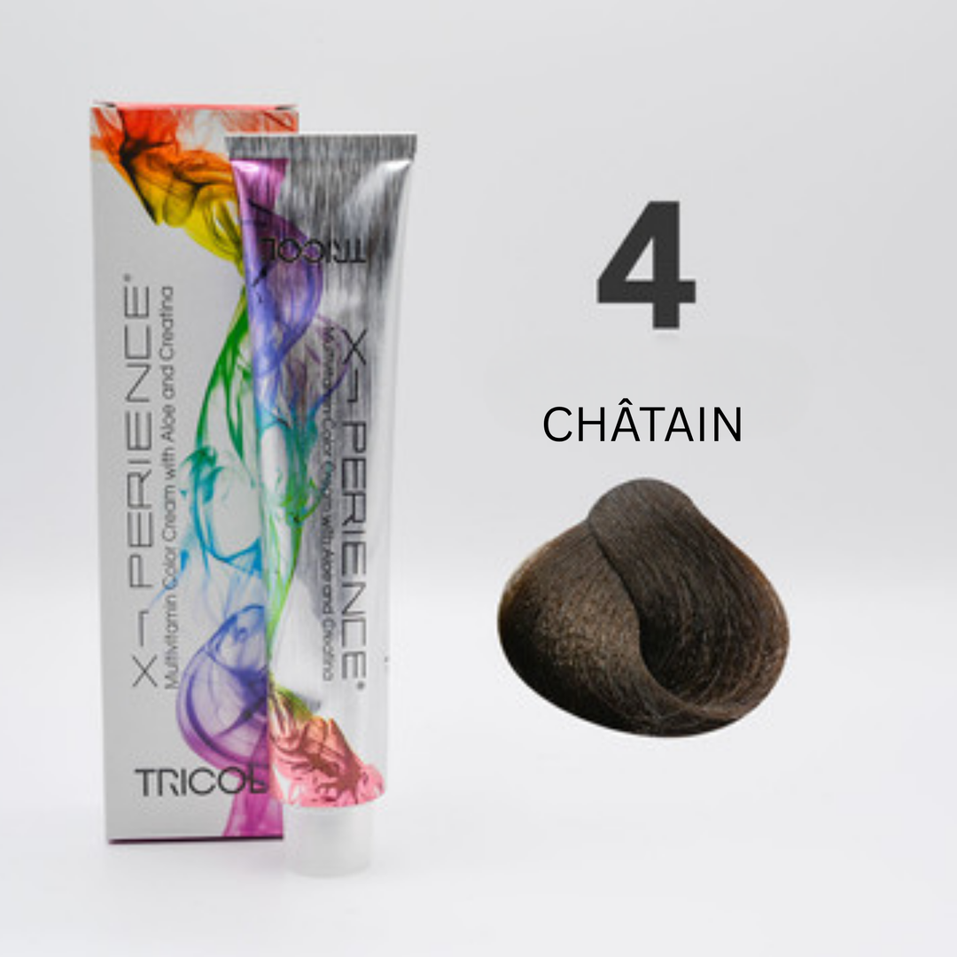Tricol Xperience - Coloration Permanente - 4 - CHÂTAIN - 100 ml