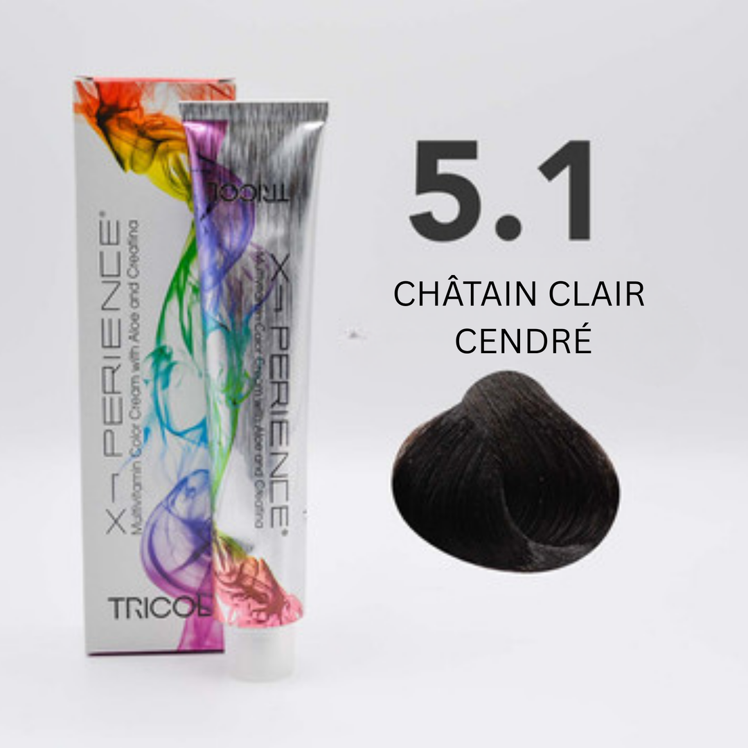 Tricol Xperience - Coloration Permanente - 5.1 - CHÂTAIN CLAIR CENDRÉ - 100 ml
