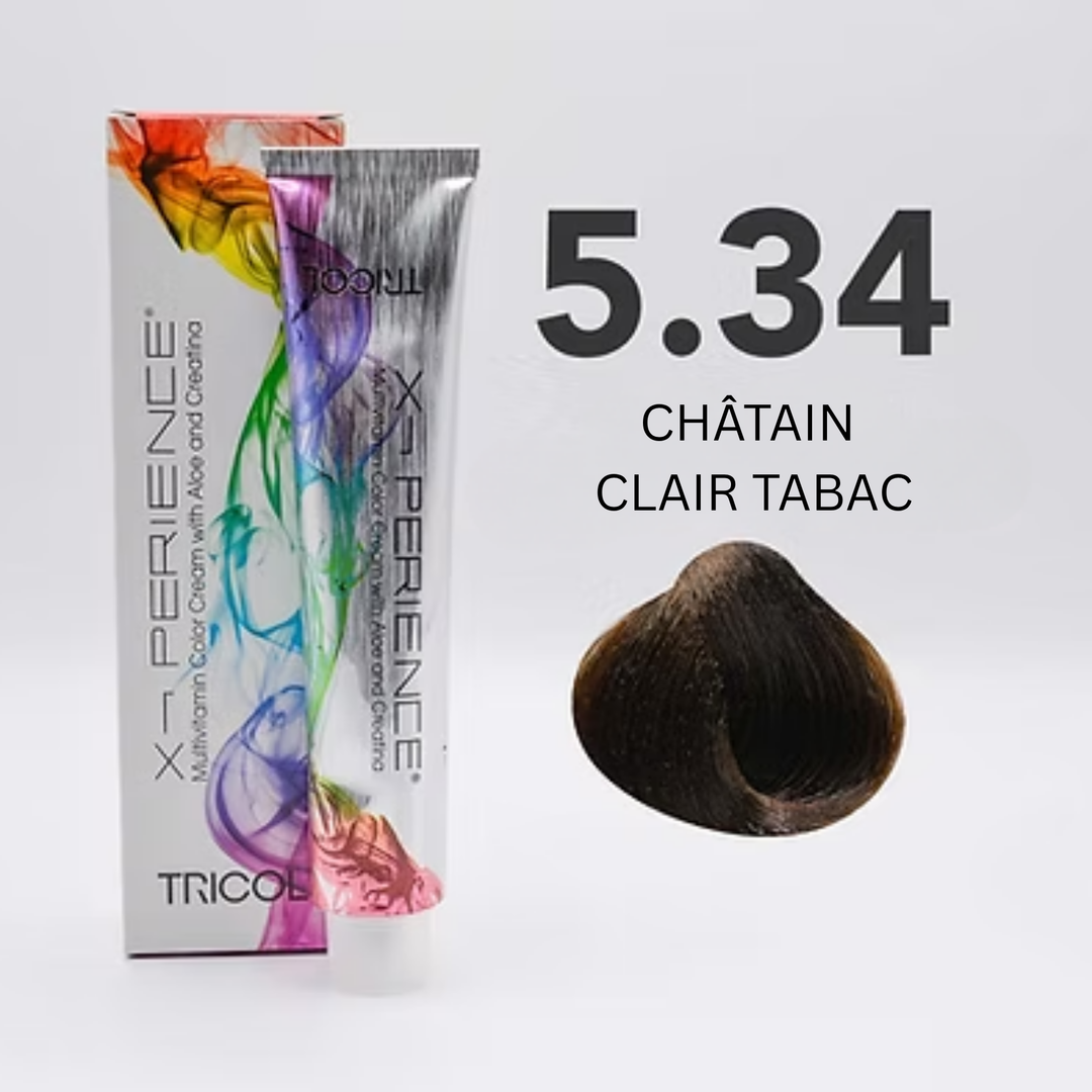 Tricol Xperience - Coloration Permanente - 5.34 - CHÂTAIN CLAIR TABAC - 100 ml