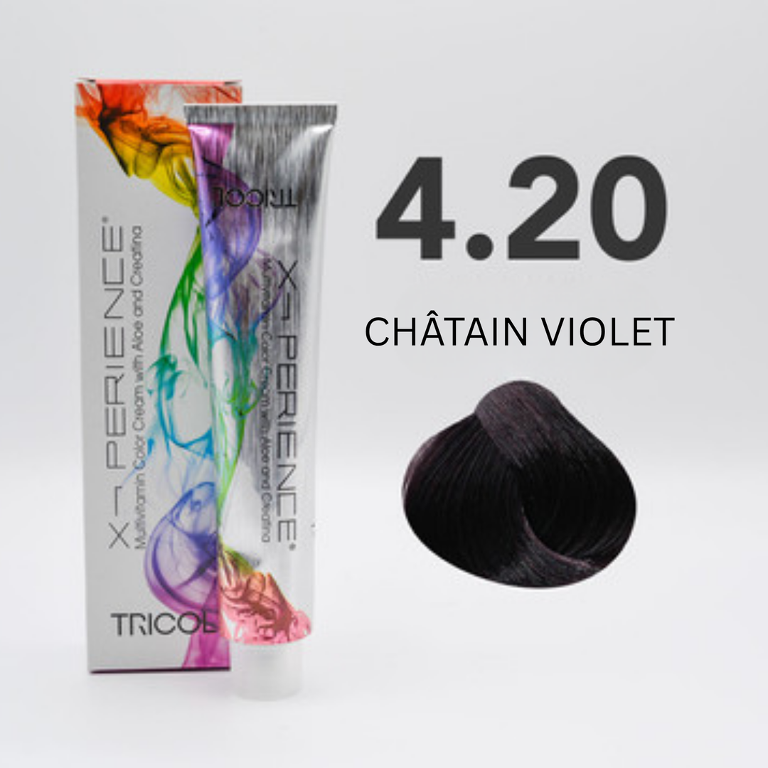 Tricol Xperience - Coloration Permanente - 4.20 - CHÂTAIN VIOLET - 100 ml