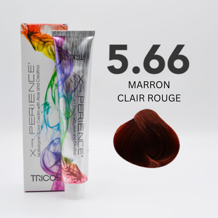 Tricol Xperience - Coloration Permanente - 5.66 - MARRON CLAIR ROUGE - 100 ml
