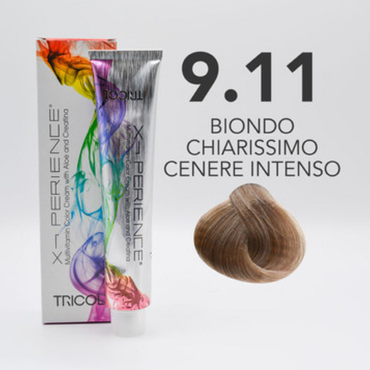 Tricol Xperience - Coloration Permanente - 9.11 - BLOND TRÈS CLAIR INTENSE CENDRÉ - 100 ml