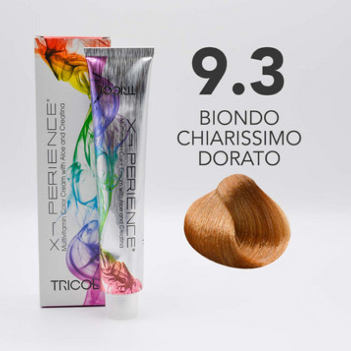 Tricol Xperience - Permanent Hair Color - 9.3 - VERY LIGHT GOLDEN BLONDE - 100 ml 