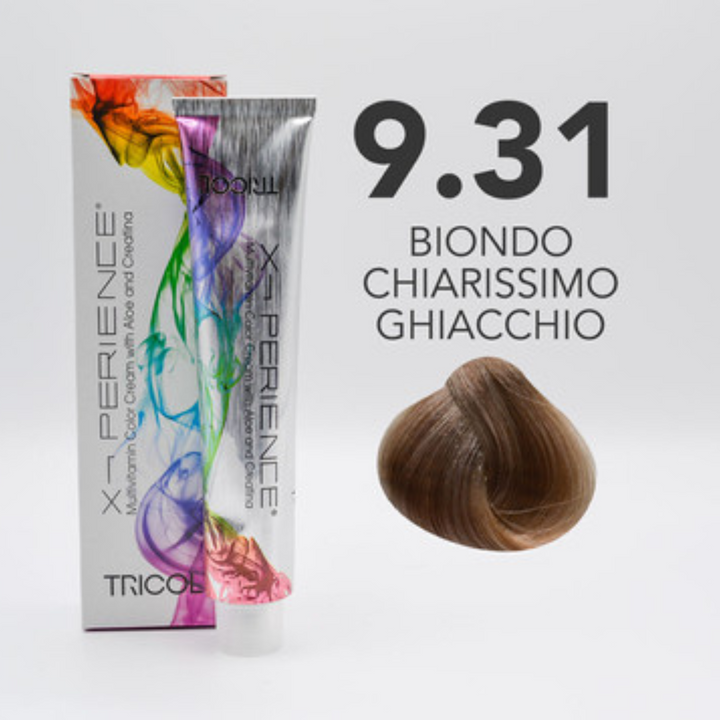 Tricol Xperience - Coloration Permanente - 9.31 - BLOND TRÈS CLAIR GLACÉ - 100 ml