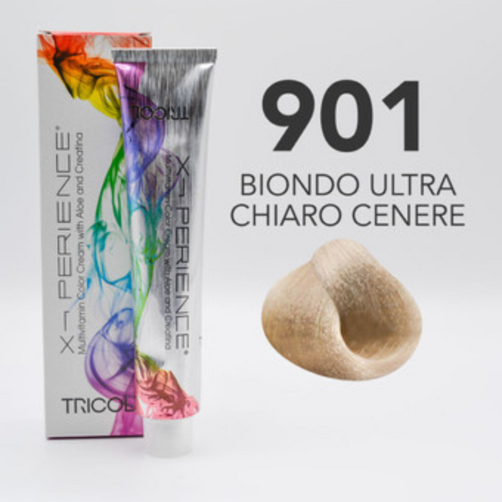 Tricol Xperience - Coloration Permanente - 901 - BLOND CENDRÉ ULTRA CLAIR - 100 ml