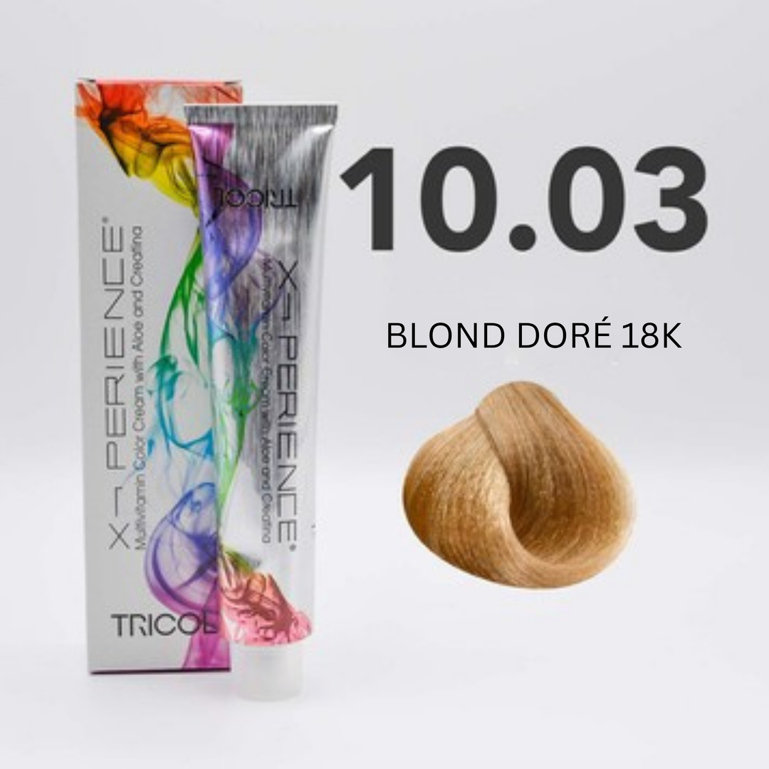 Tricol Xperience - Coloration Permanente - 10.03 - BLOND DORÉ 18K - 100 ml