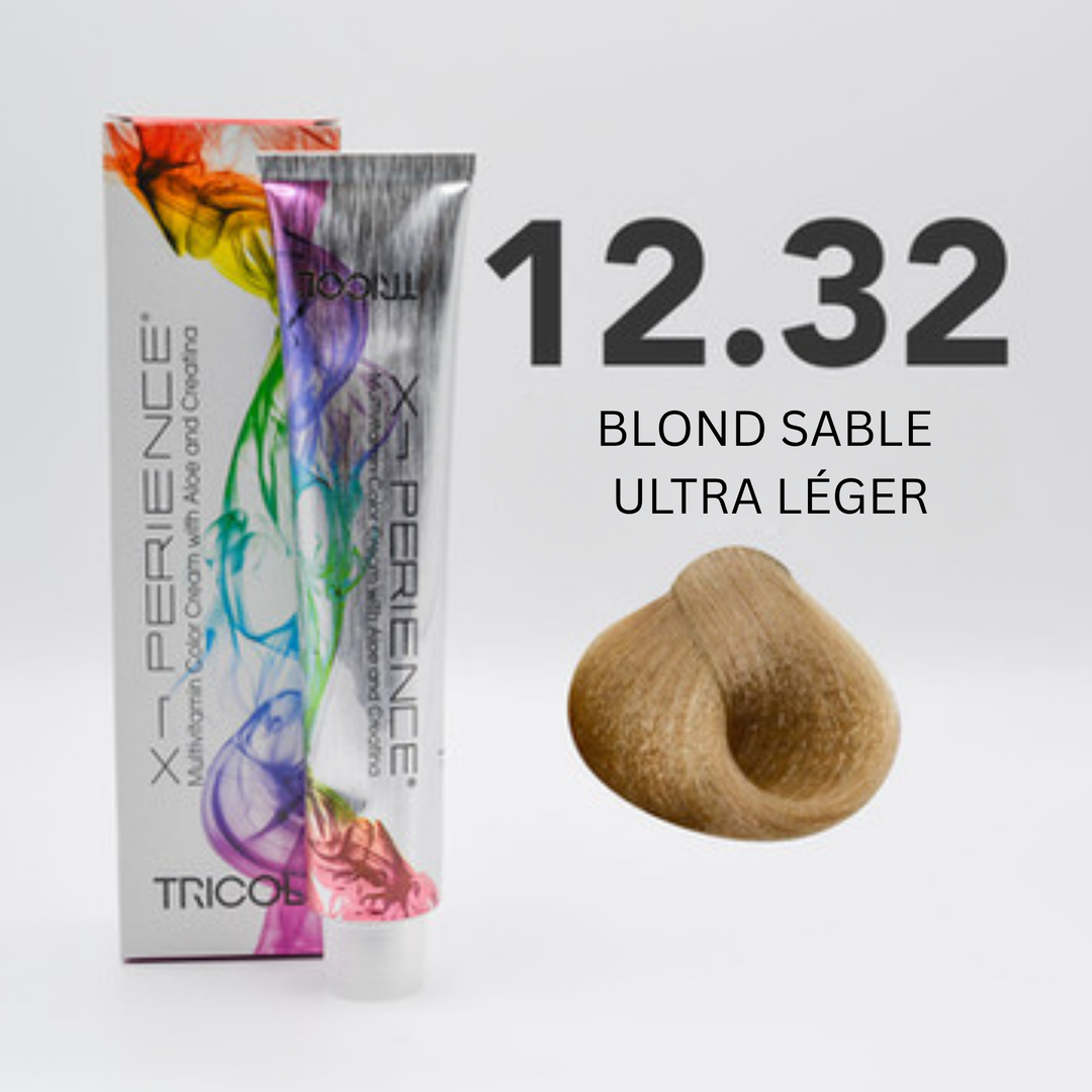 Tricol Xperience - Coloration Permanente - 12.32 - BLOND SABLE ULTRA LÉGER - 100 ml