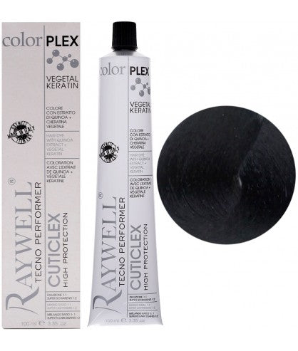Raywell ColorPlex - Coloration Permanente -  1.00 - Noir Intense - 100ml